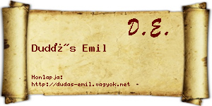 Dudás Emil névjegykártya