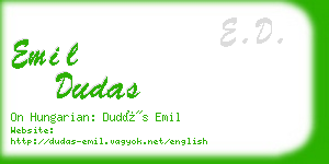 emil dudas business card